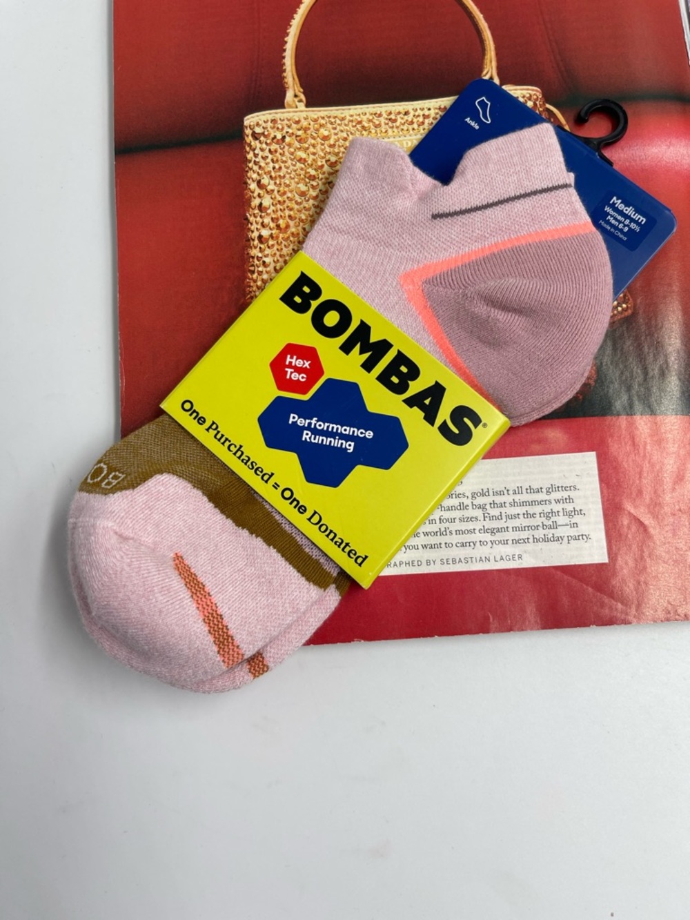 NWT Bombas Medium Women's Run Ankle Socks - Picture 1 of 3